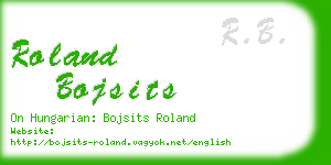 roland bojsits business card